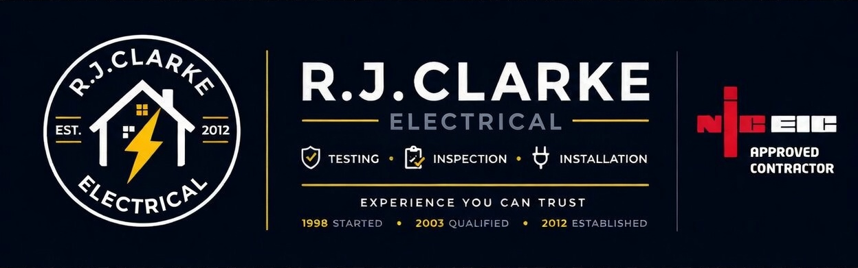 R.J. Clarke Electrical — Testing, Inspection, Installation. Experience You Can Trust. Established 2012. NICEIC Approved Contractor.